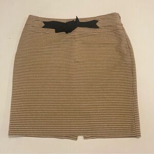 The Limited Brown/tan/black dot  Pencil Skirt with Black Accent